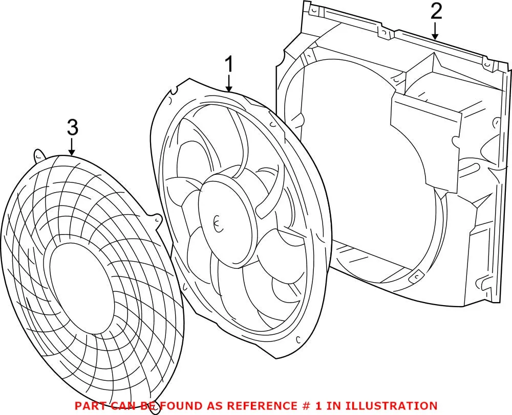 BMW Auxiliary Cooling Fan Assembly 64546905617