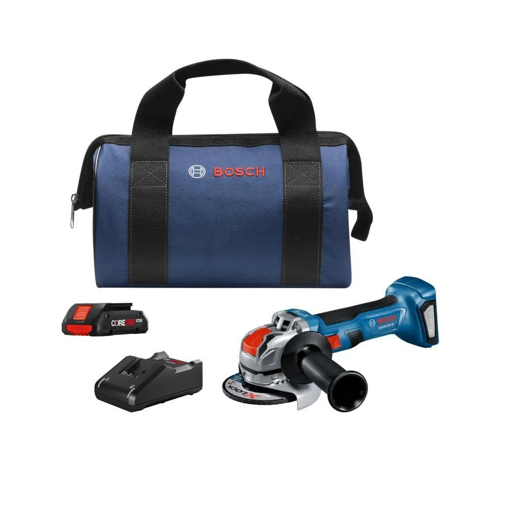 Bosch GWX18V-8B15 18V X-LOCK Brushless 4-1/2 In. Angle Grinder Kit with (1) CORE18V 4 Ah Advanced Power Battery