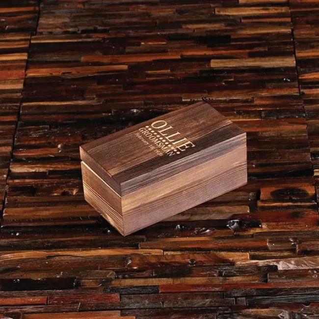 Bottle Opener And Pilsner, Pint Beer Glass With Engraved Wood Box