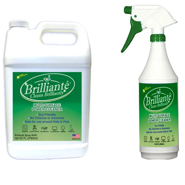 Brilliante Crystal Maulti-Surface Cleaner Spray Bottle   1 Gallon Refill Bottle