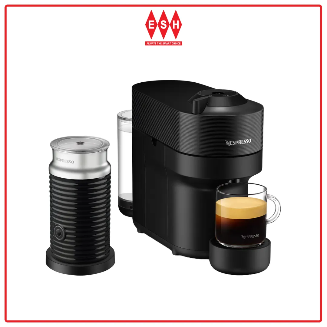 [Bundle Deal] Nespresso Vertuo Pop GDV2 (Liquorice Black) Coffee Machine & Aeroccino Milk Frother