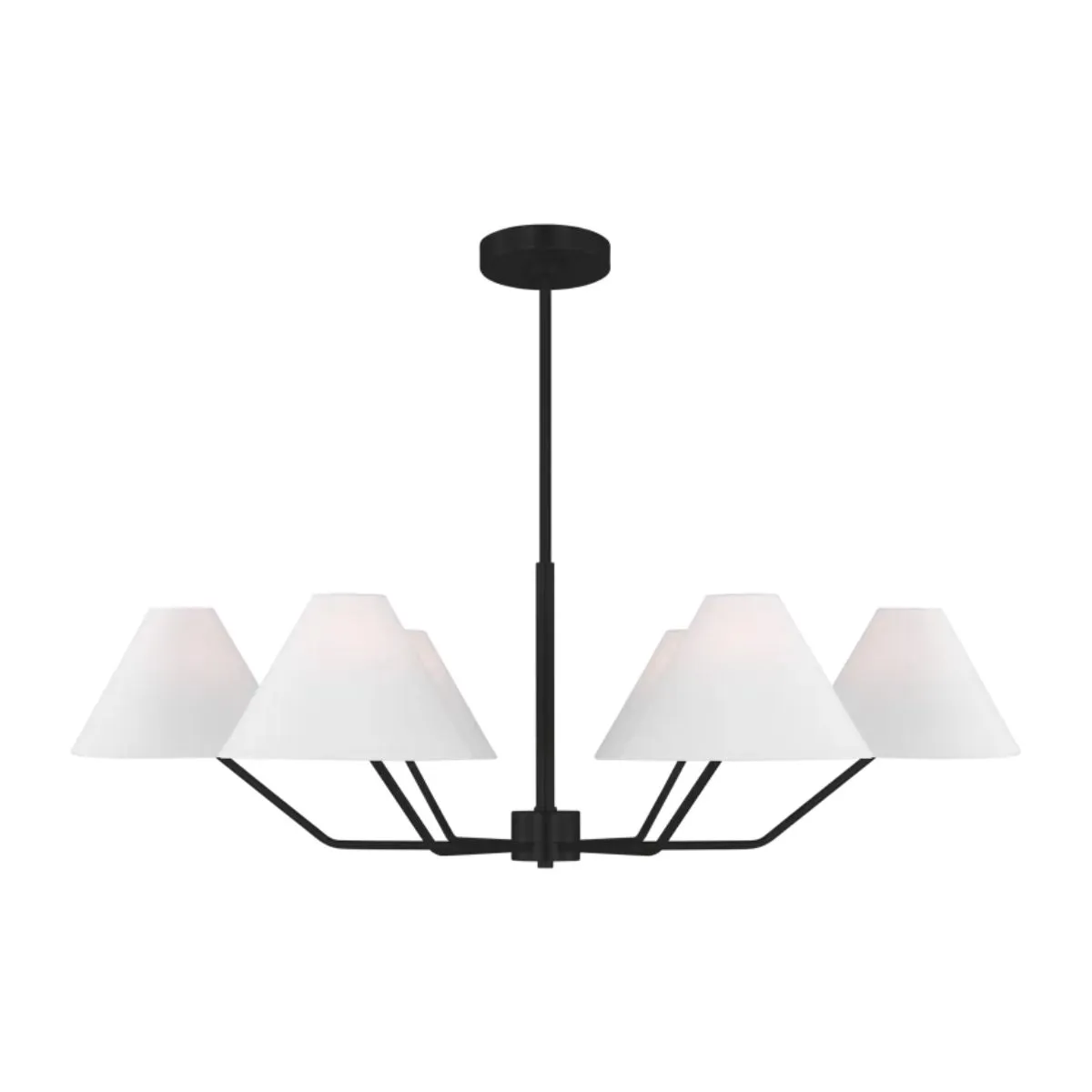 Burke 38 in. 6 Lights Chandelier Black finish