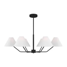 Burke 38 in. 6 Lights Chandelier Black finish