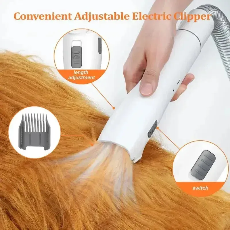 BXYY Dog Grooming Kit & Vacuum, 5-in-1 Pet Hair Collector & Clippers