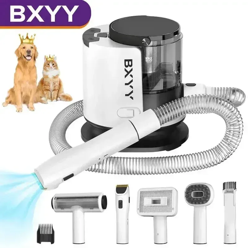 BXYY Dog Grooming Kit & Vacuum, 5-in-1 Pet Hair Collector & Clippers