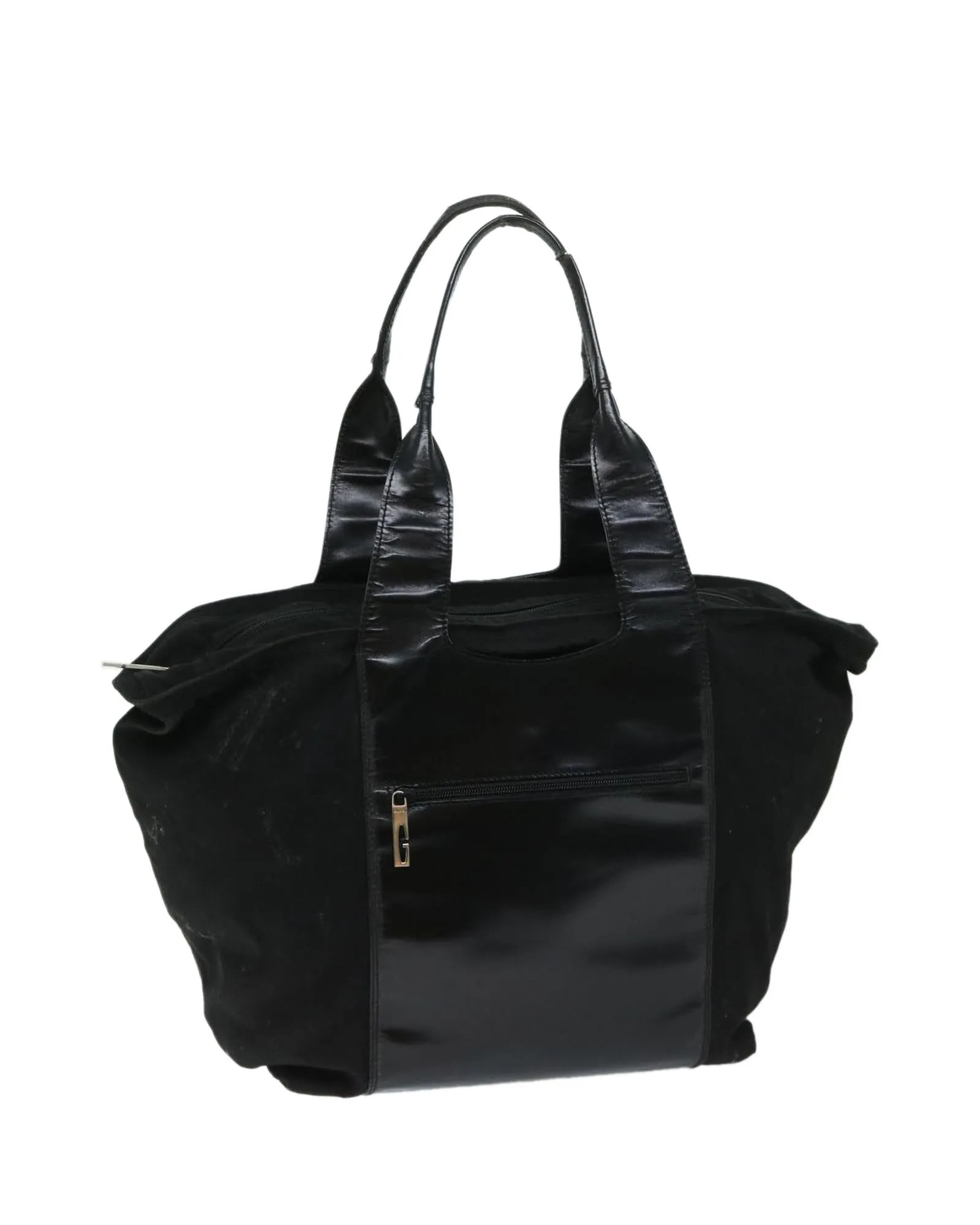 Canvas Shoulder Bag with Accessory - Italian-made Black