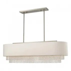 CARLISLE 5 LIGHT LINEAR CHANDELIER, BRUSHED NICKEL