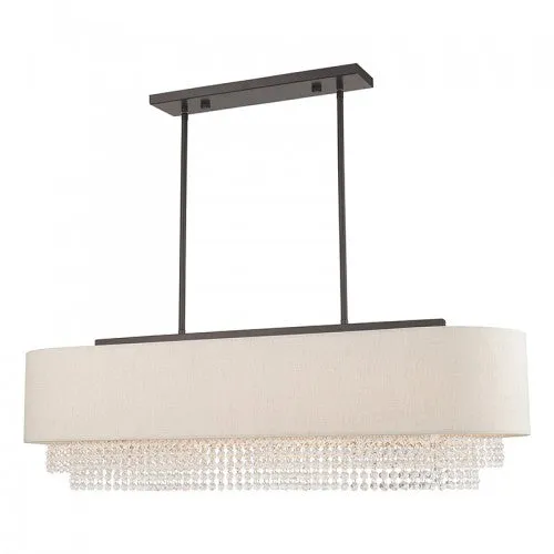 CARLISLE 5 LIGHT LINEAR CHANDELIER, ENGLISH BRONZE