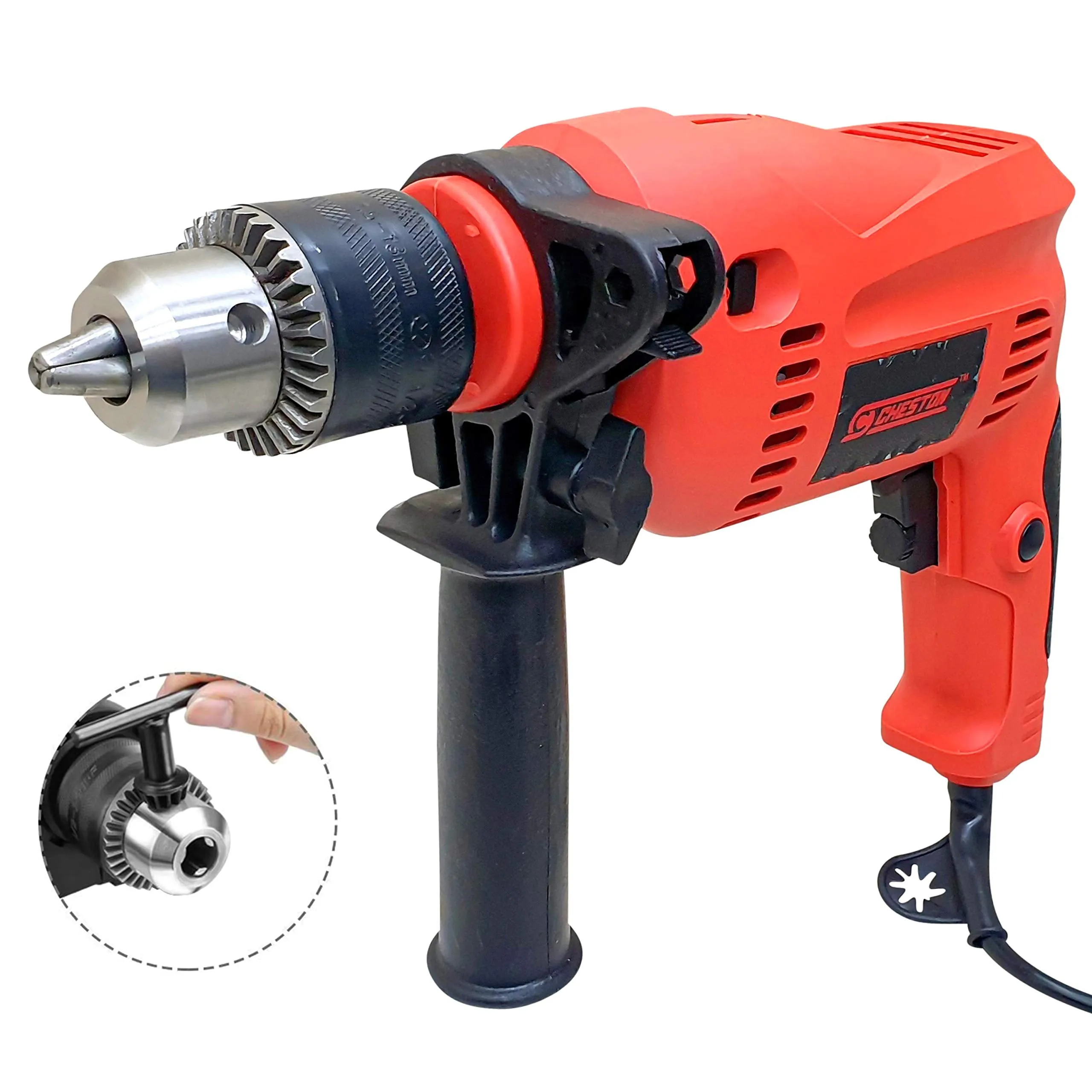 Cheston 13mm Impact Drill Machine Reversible Hammer Driver Variable Speed Screwdriver (Drill with BITS for Drilling) 13HSS & 5pc Wall Bit