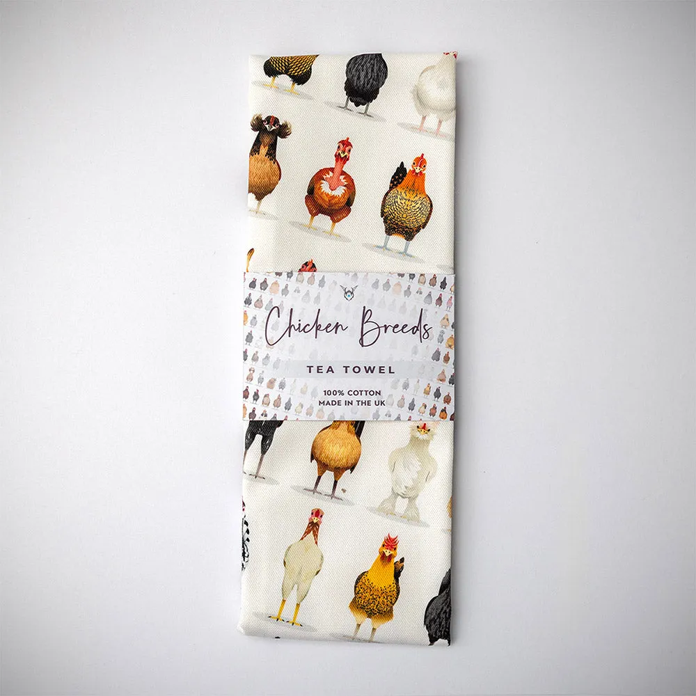 Chicken Breeds Tea Towel