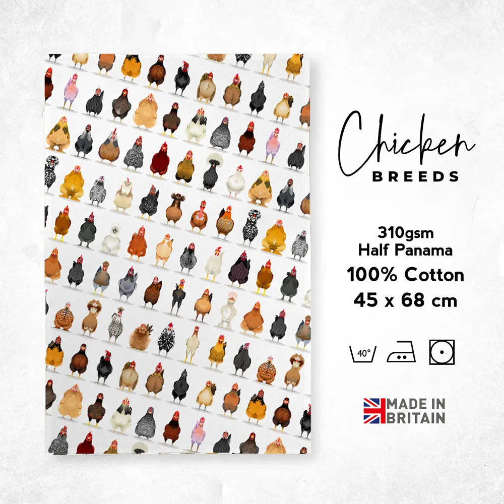 Chicken Breeds Tea Towel