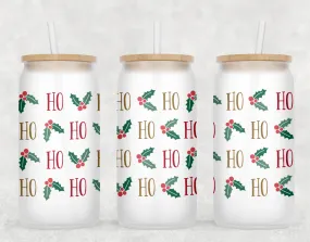 Christmas Ho Ho Ho Glass Can Tumbler