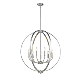 COLSON 9 LIGHT CHANDELIER, PEWTER