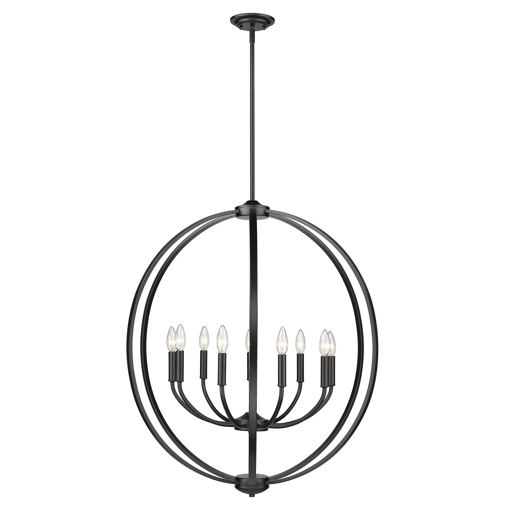 Colson Matte Black Chandelier - Large