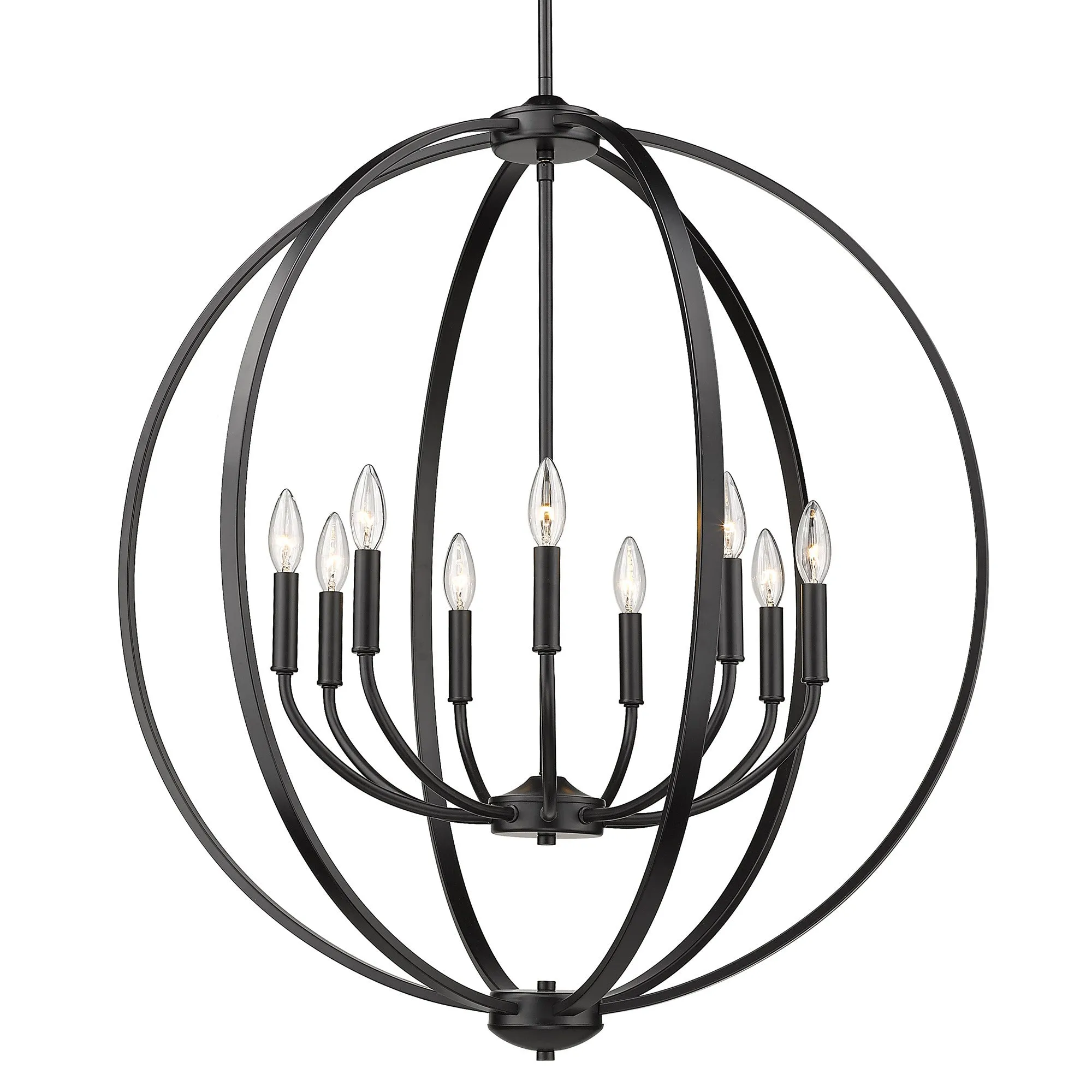 Colson Matte Black Chandelier - Large