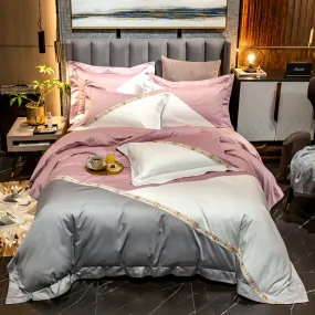 Contrasting Color Stitching Duvet Cover Cotton Double Bed Supplies