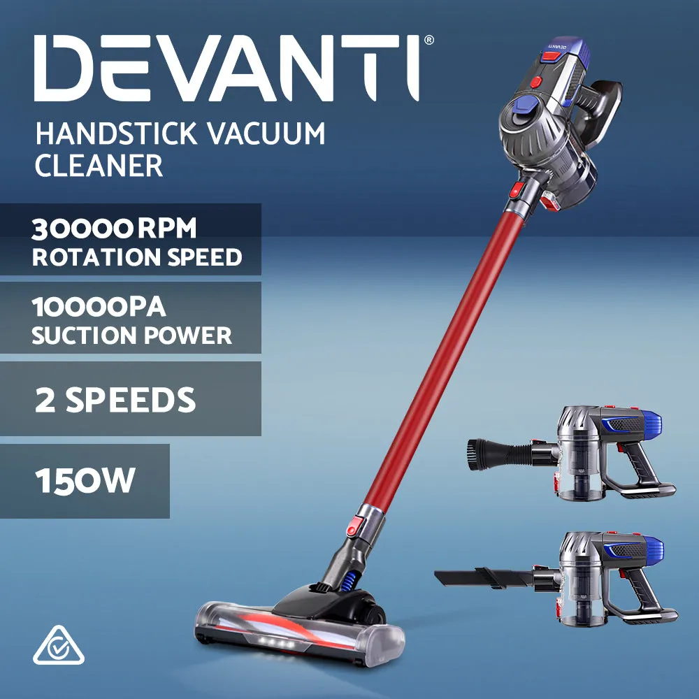 Cordless Handheld Vacuum Cleaner 150W Bagless LED - Devanti