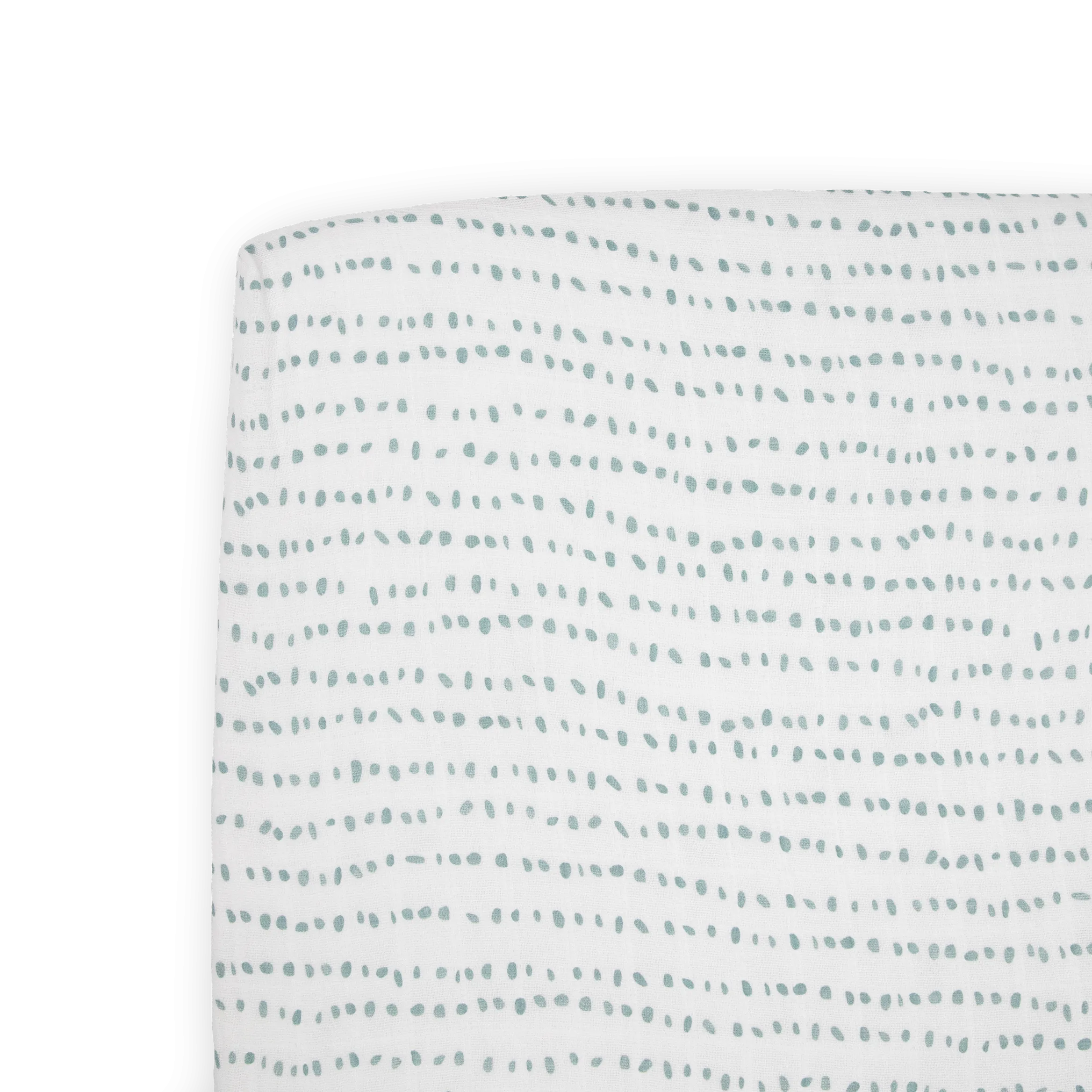 Cotton Muslin Crib Sheet - Stone Stripe