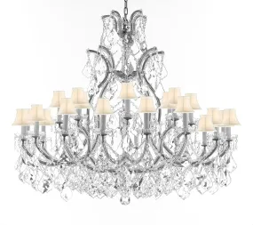 Crystal Chandelier Lighting Chandeliers H41" XW46" Great for the Foyer, Entry Way, Living Room, Family Room and More w/White Shades - A83-B62/CS/WHITESHADES/52/2MT/24 1