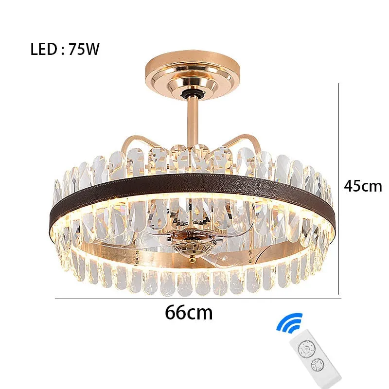 Crystal Dimmable LED Light Ceiling Chandeliers Black Leather Luxury Lustres Round Hanging Lamps Home Decor for Living Room