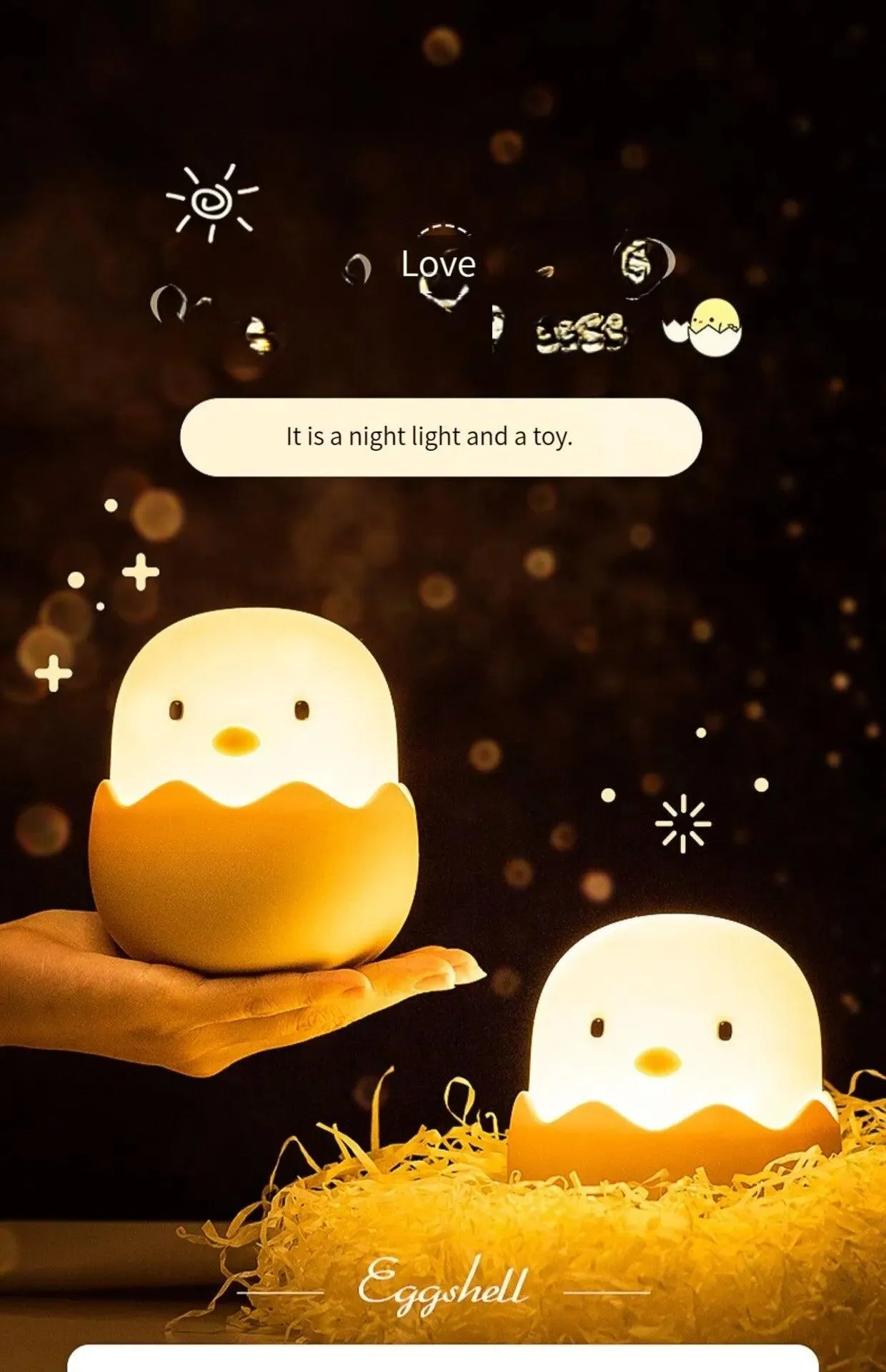 Cute Eggshell Dimmable Lamp