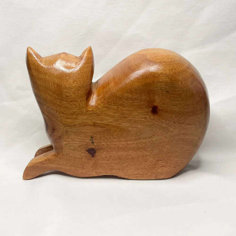 Decorative Wood Cat Bowl