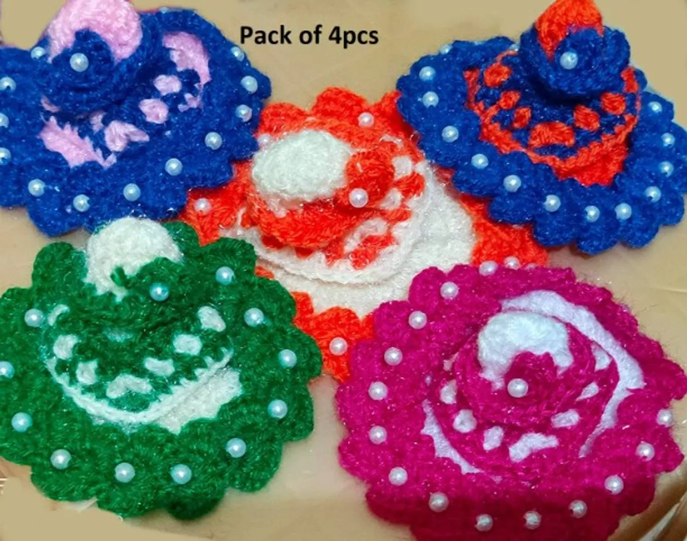 designer woolen with beads laddogopal poshak pack of 4  pcs ideal for 0 and 1 no