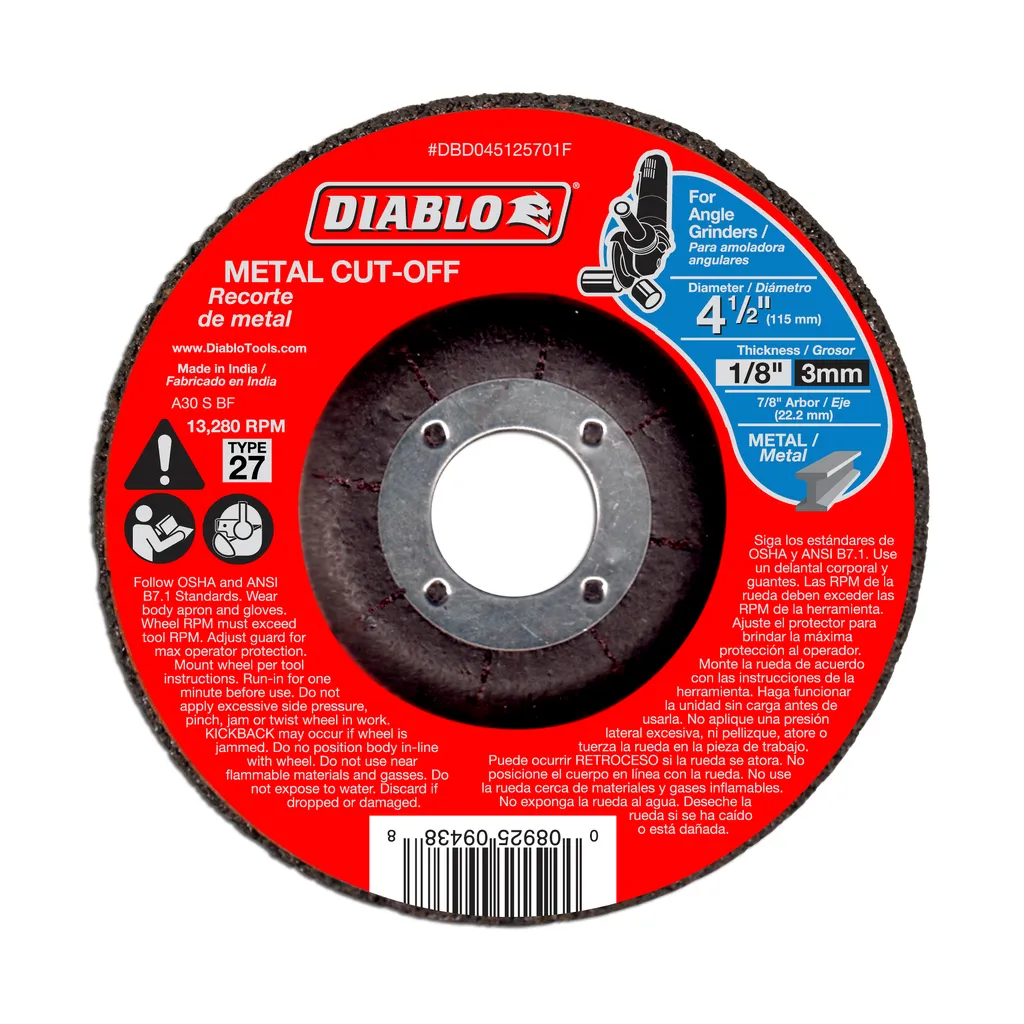 Diablo 4-1/2" Type 27 Metal Cut-Off Disc