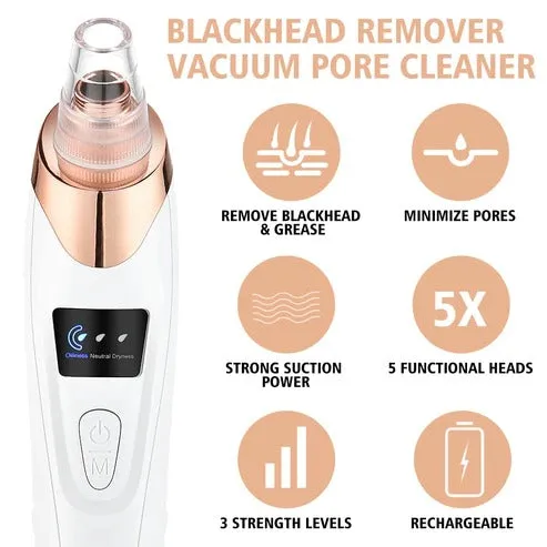 Electric Blackhead Remover Vacuum | Face Vacuum Pore Cleanser-5 Suction Probes