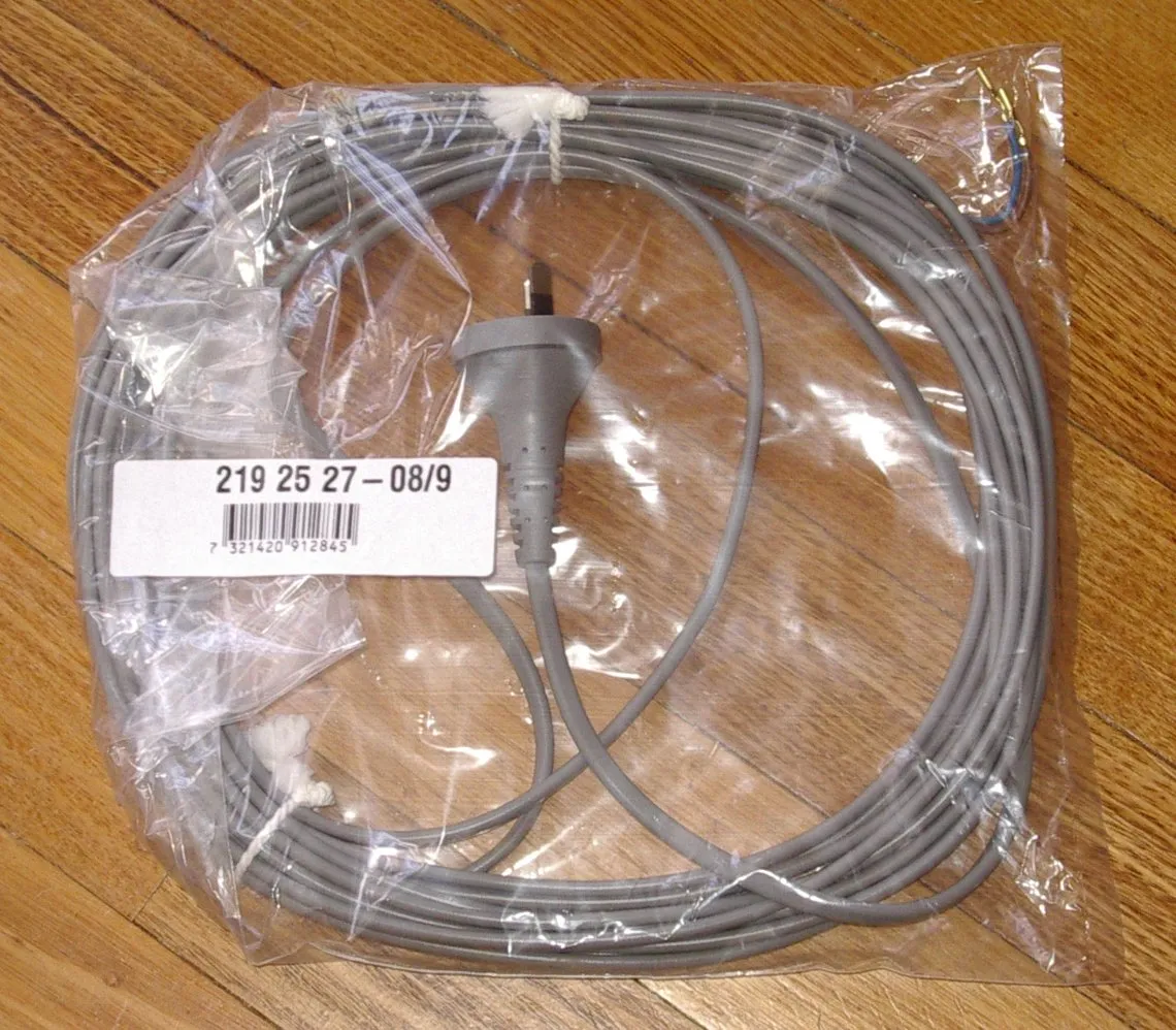 Electrolux Vacuum Flat 2Wire Mains Power Cord & Plug 9mtr - Part # 2192527089