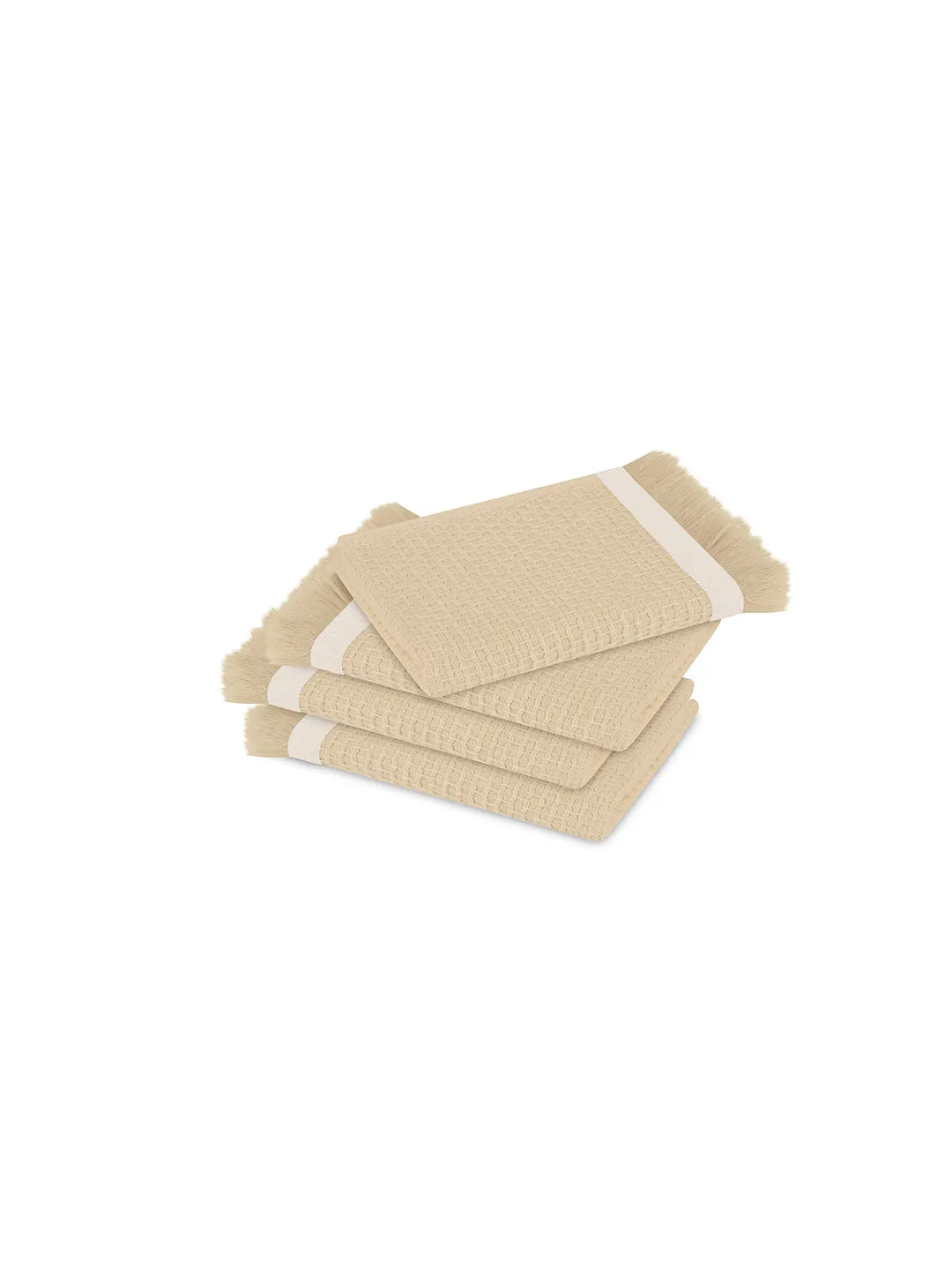 Elite Modern Gamcha with Fringe Pack of 4 Face Towels