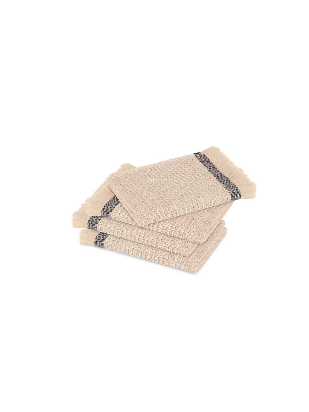 Elite Modern Gamcha with Fringe Pack of 4 Face Towels