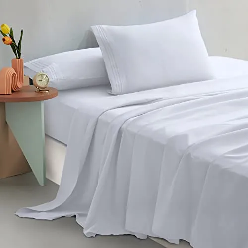 EMONIA Double Bed Sheets Set 4 Piece Full Bed Sheet