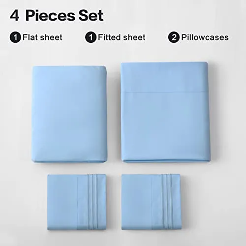 EMONIA Double Bed Sheets Set 4 Piece Full Bed Sheet