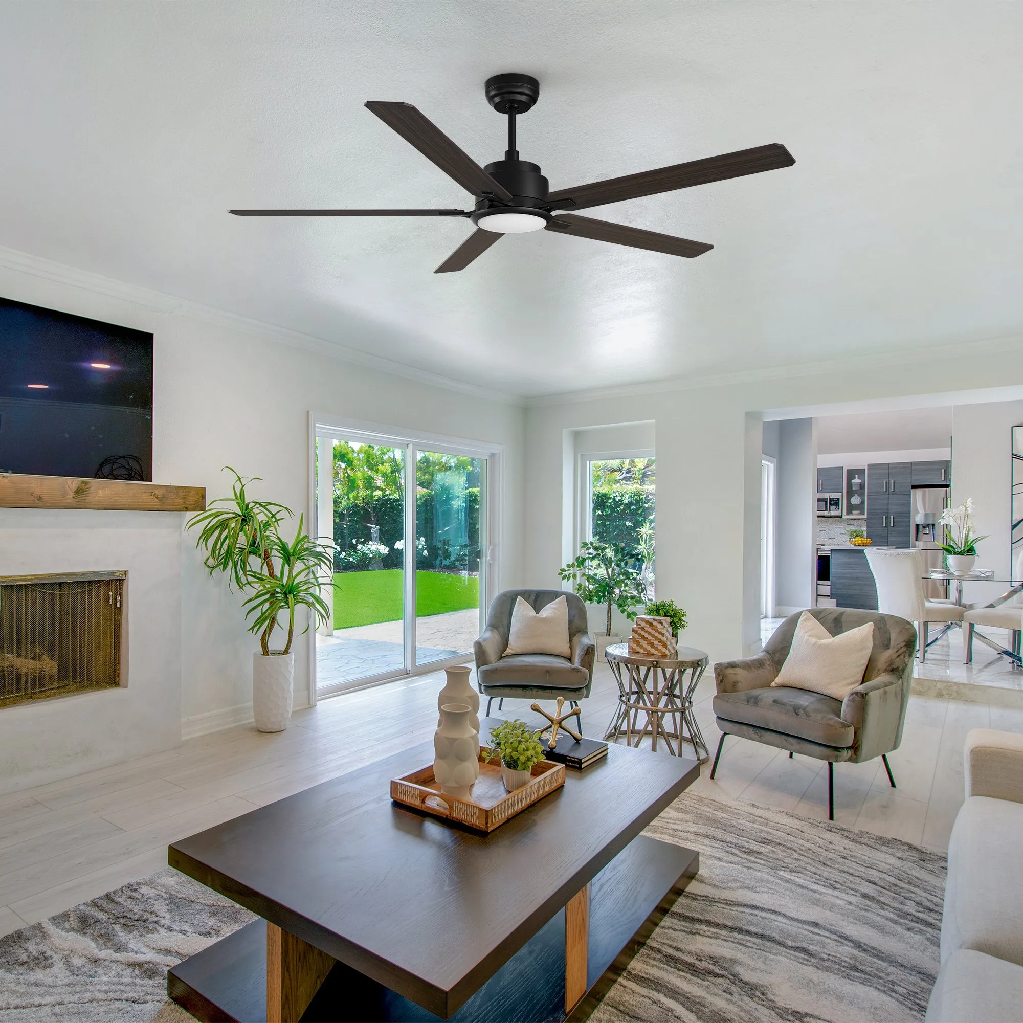 Essex Smart Ceiling Fan with LED Light and Remote Outdoor/Indoor 56"