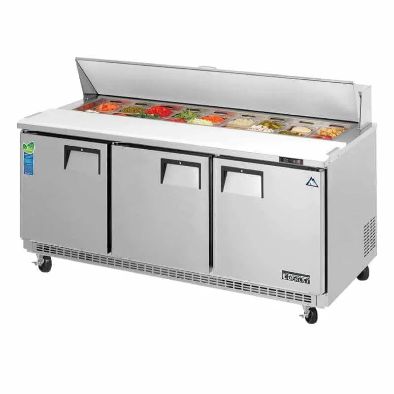 Everest - EPBNR3, Commercial 71" 18 Pan Salad Sandwich Food Prep Table Refrigerator