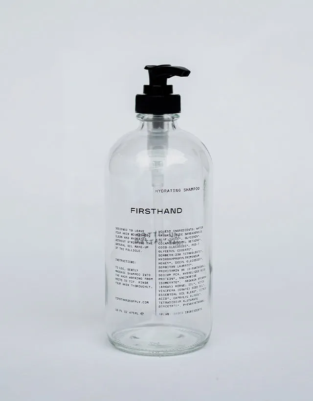 Firsthand Supply - Empty Refillable Clear Glass Hydrating Shampoo Bottle, 475ml