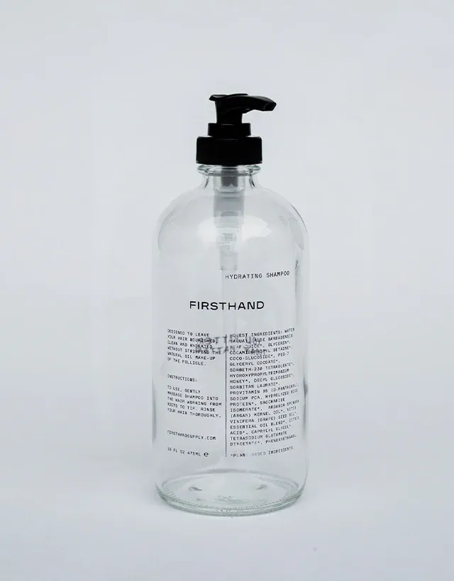 Firsthand Supply - Empty Refillable Clear Glass Hydrating Shampoo Bottle, 475ml