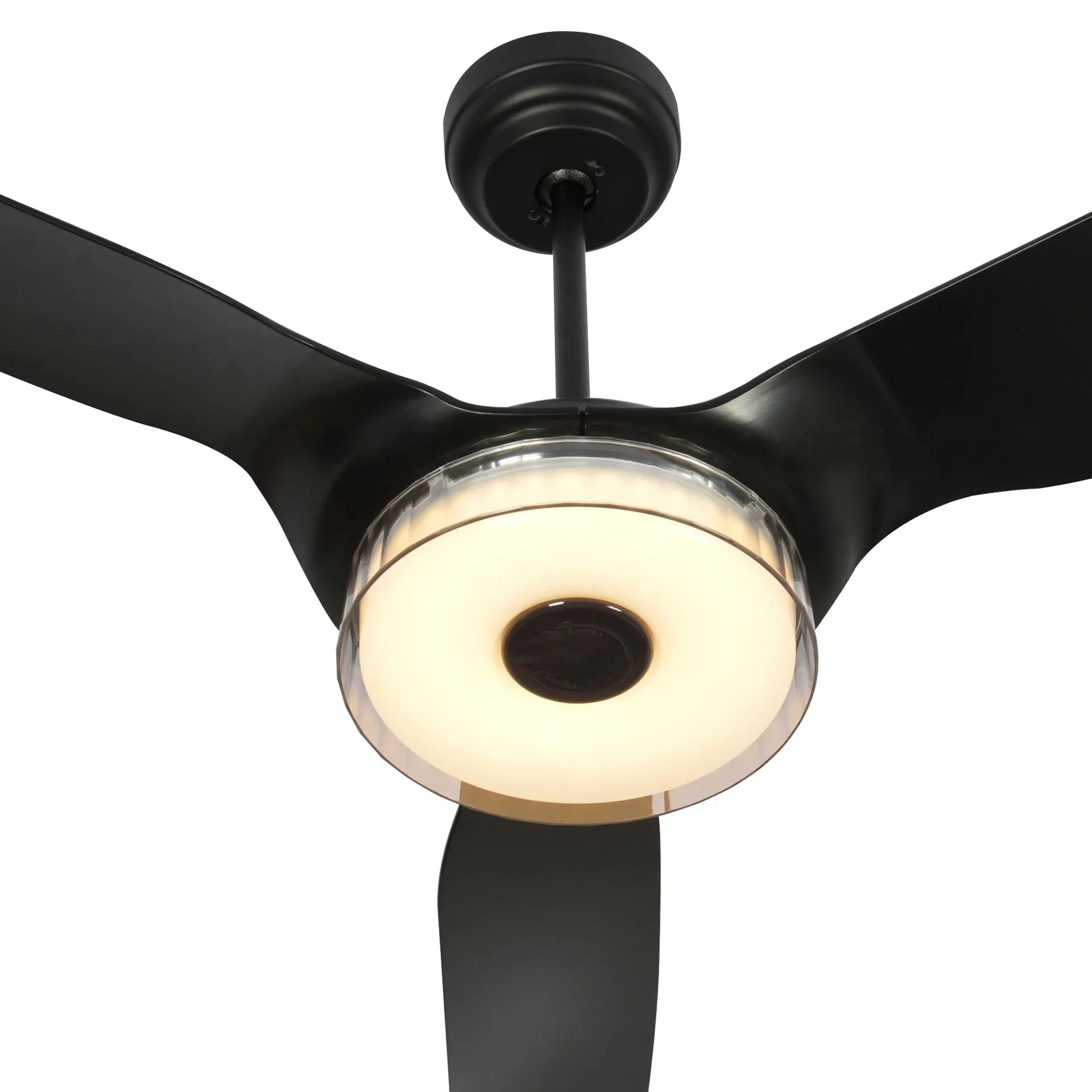 FLETCHER 60 inch 3-Blade Smart Ceiling Fan with LED Light Kit & Remote - Black/Black (Set of 2)