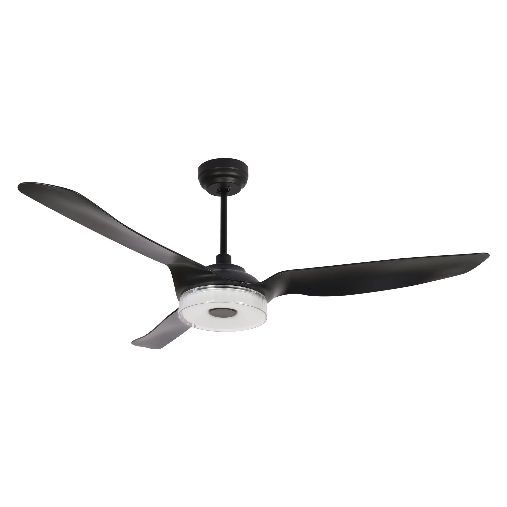 FLETCHER 60 inch 3-Blade Smart Ceiling Fan with LED Light Kit & Remote - Black/Black (Set of 2)