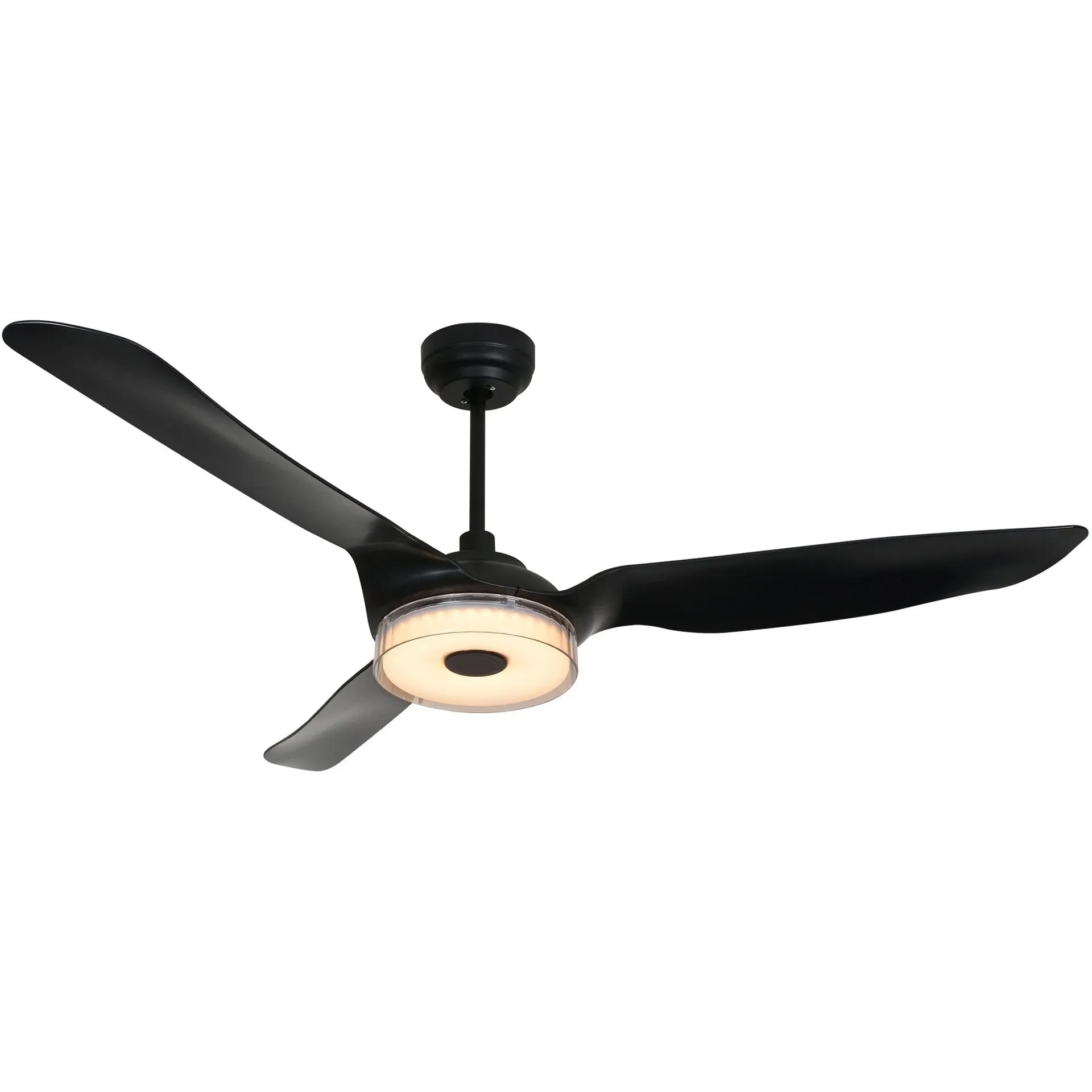 FLETCHER 60 inch 3-Blade Smart Ceiling Fan with LED Light Kit & Remote - Black/Black (Set of 2)