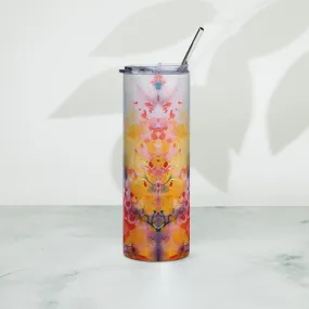 Floral Yellow Stainless Steel Tumbler