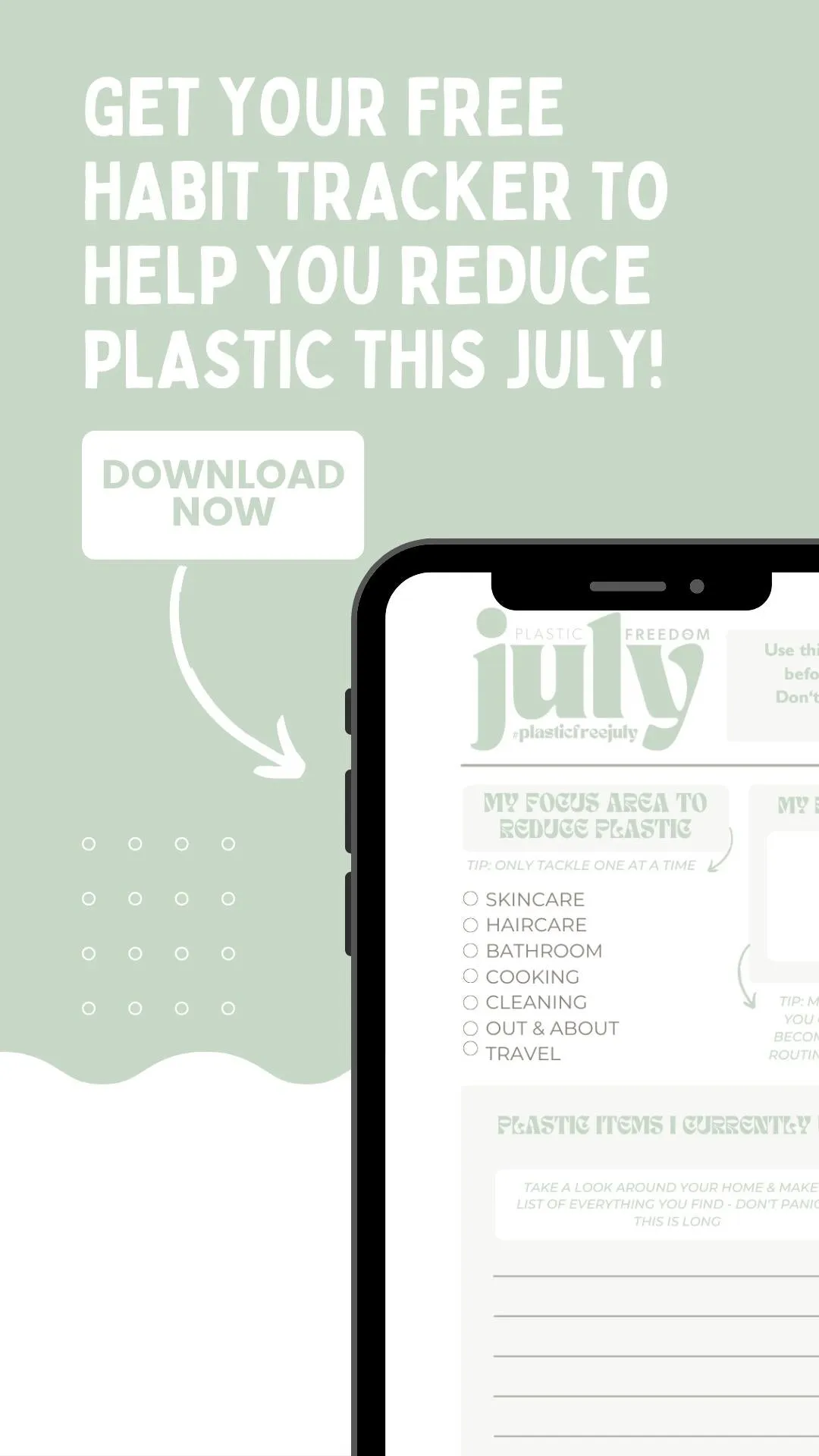 FREE - Plastic Freedom Habit Tracker for #plasticfreejuly