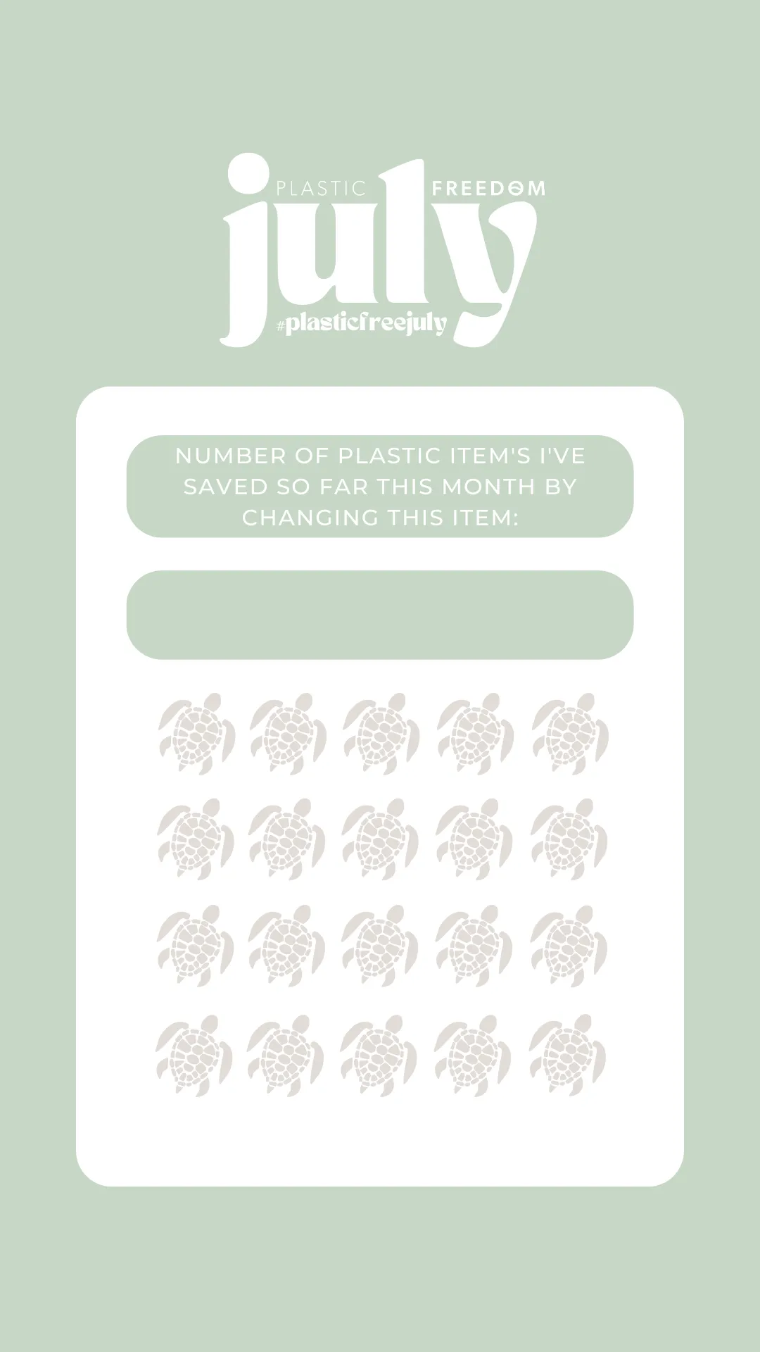 FREE - Plastic Freedom Habit Tracker for #plasticfreejuly