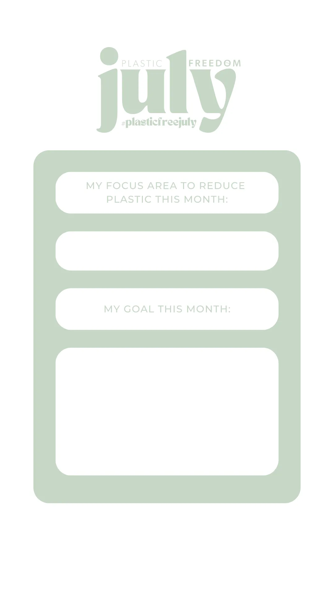 FREE - Plastic Freedom Habit Tracker for #plasticfreejuly