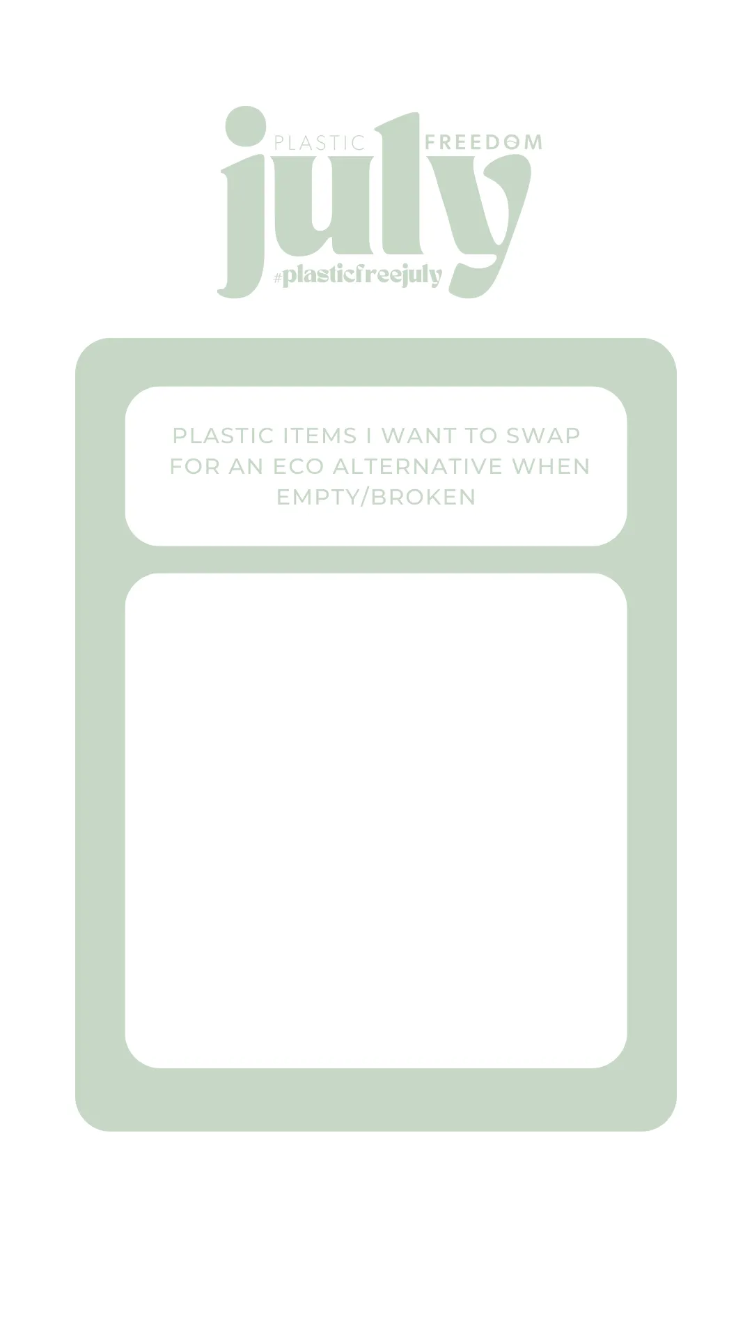 FREE - Plastic Freedom Habit Tracker for #plasticfreejuly