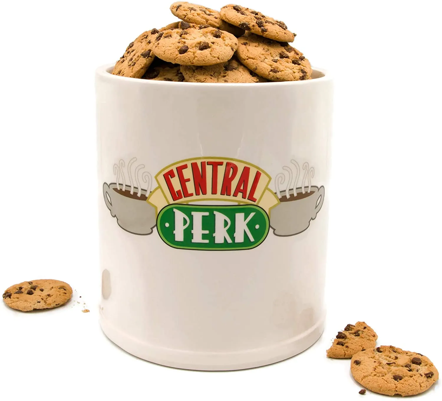 Friends Central Perk Logo Ceramic Cookie Jar Large White/Green