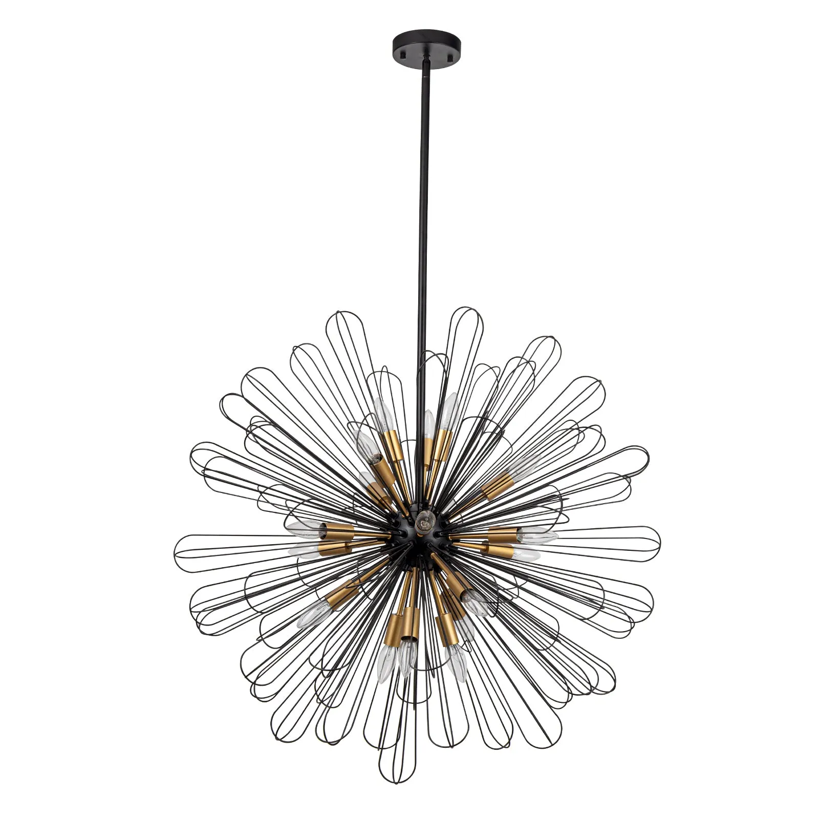 Glowlings 18-Light 34''Wide Dimmable Globe Dandelion Shape Sputnik Sphere Chandelier