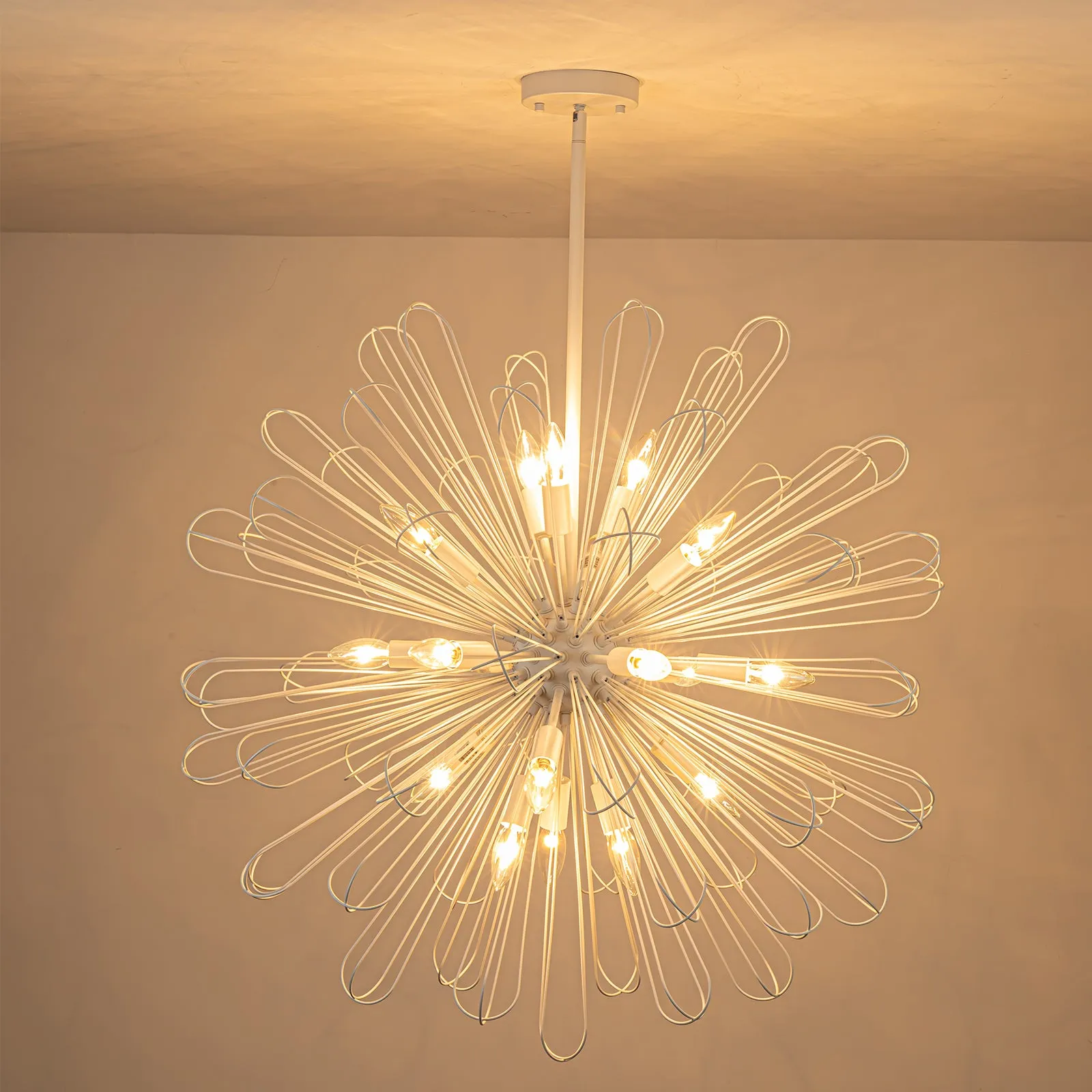 Glowlings 18-Light 34''Wide Dimmable Globe Dandelion Shape Sputnik Sphere Chandelier