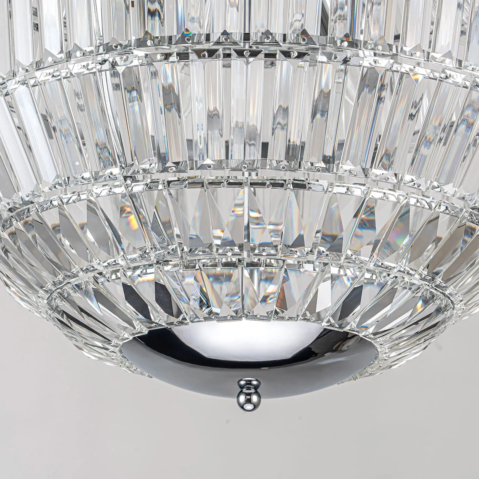 Glowlings 6-Light Glam Modern Chrome Sphere Small Crystal Chandelier